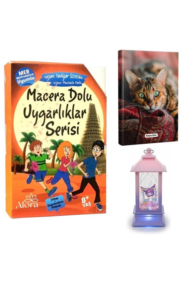 Macera Dolu Uygarlıklar 5 Kitap - Confused Cat Planning Notebook and Kuromi Lantern Type Snow Globes