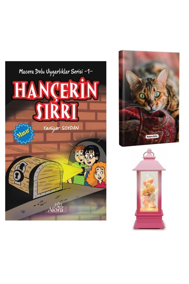 Hançerin Sırrı - Şaşkın Kedi Planlama Defteri and Balloon Lovers Lantern Type Lighted Snow Globe