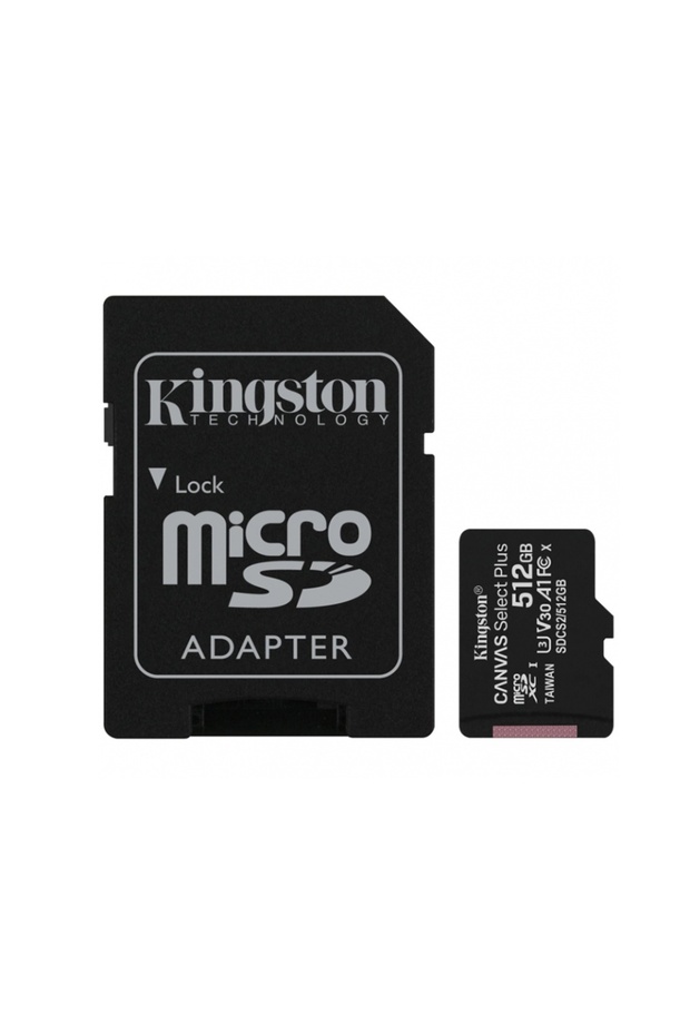 MicroSD Card 512GB – Class 10 UHS-I U1, A1 for Android, with SD Adapter, Canvas Select Plus, Black - 1