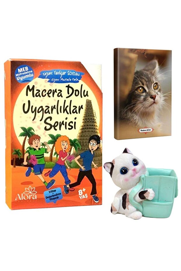 Macera Dolu Uygarlıklar 5 Kitap - Mini Kedi Planlama Defteri ve Sevimli Kedi Kalemlik
