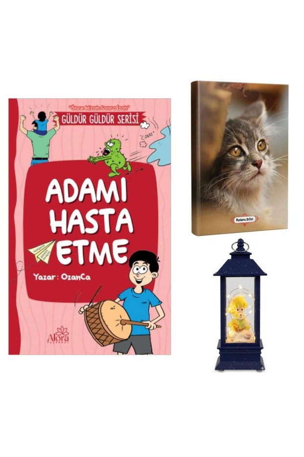 Adamı Hasta Etme - Little Cat Planning Notebook and Küçük Prens Themed Lantern-Type Light-Up Snow Globe