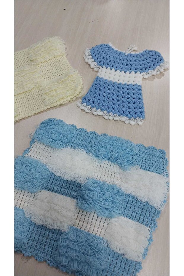 3 Pieces Hand Knitted Washcloth/ Handcrafted Bath Washcloth/Dowry Washcloth Bath/Shower/Dowry/