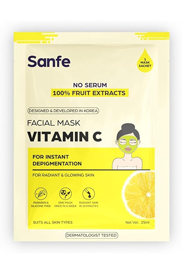 Instant Depigmentation Vitamin C Facial Mask 1 pc, 25 gm