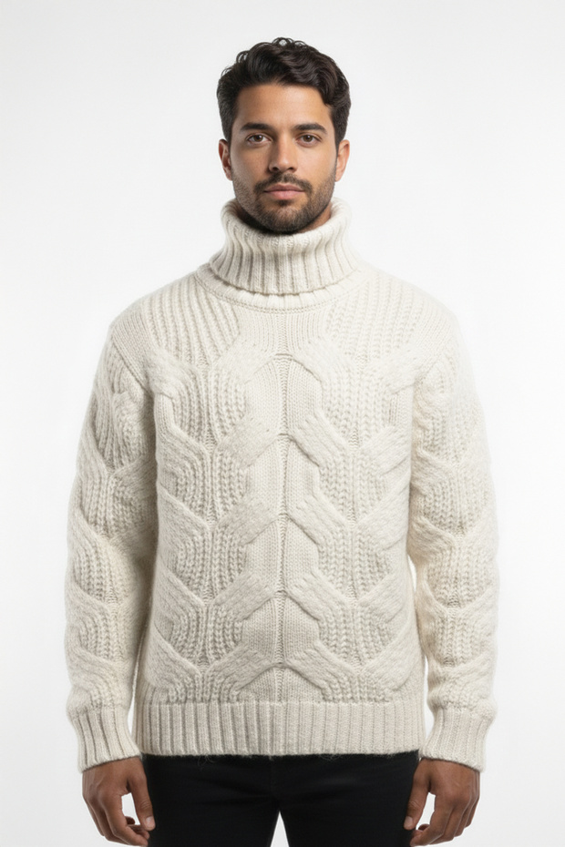 Erkek Balıkçı Yaka Kalın Kazak - 1