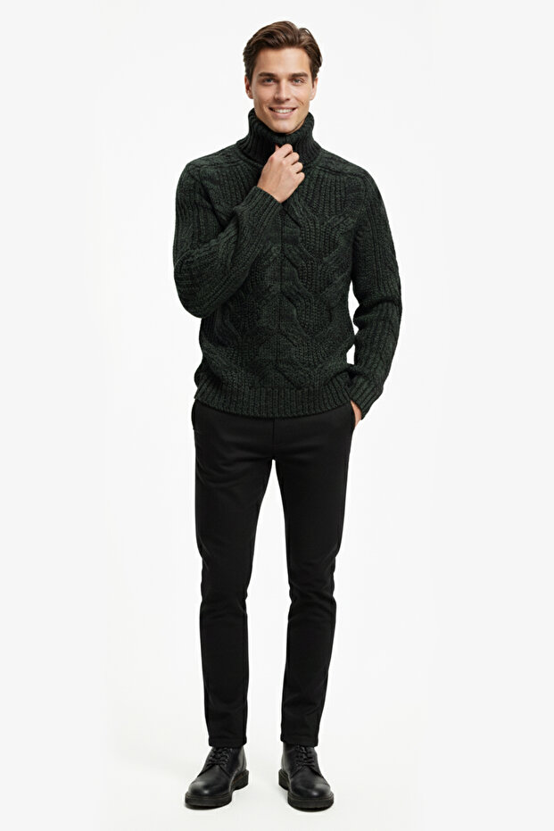 Erkek Balıkçı Yaka Kalın Kazak - 2