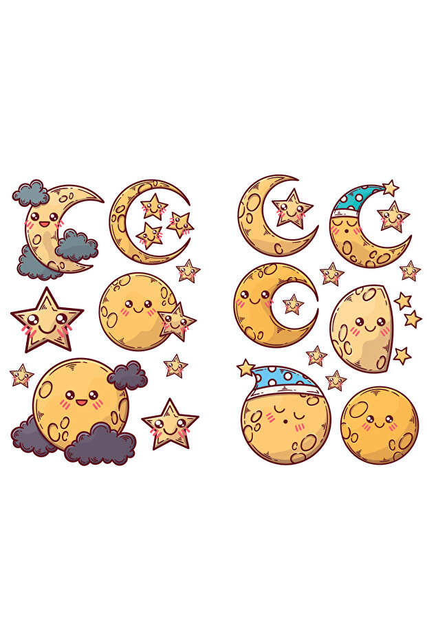 Decorative Sticker – Cute Moon - 1