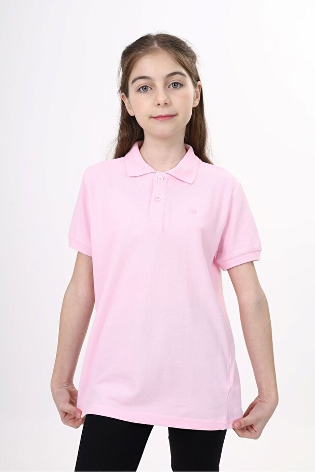 Unisex Polo Neck Buttoned Long Short T-Shirt