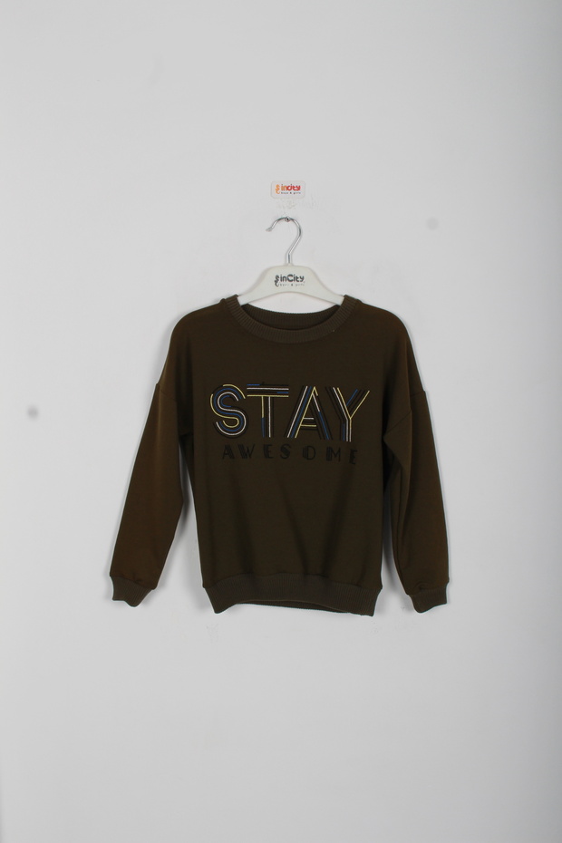 Girl's Crew Neck Printed Sweatshirt