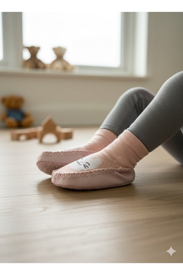 Children's Moccasin Socks Booties Slippers - Non-Slip Home & Kindergarten Shoes