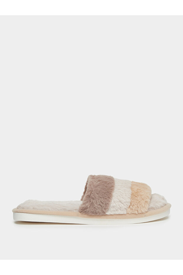 Plush Color Blocked Slipper