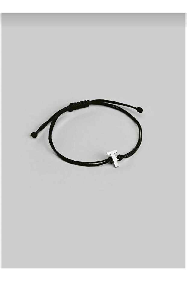 T Initial Bracelet - Black