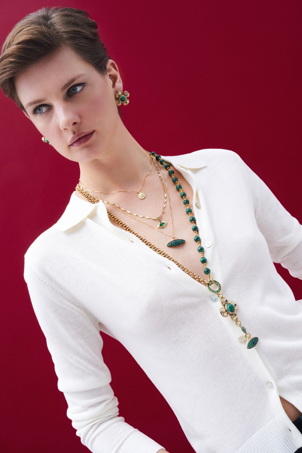 Kindred Malakit Yonca Charm iğneli Küpe - 5