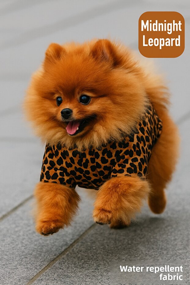 معطف للكلاب بنقشة الفهد - مقاوم للمطر - 2