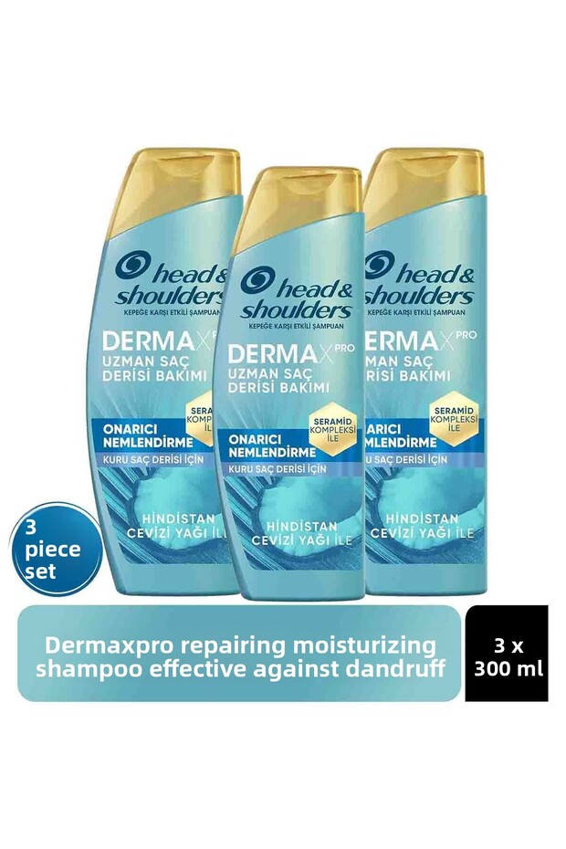 Dermaxpro Repairing Moisturizing Anti-Dandruff Shampoo with Coconut Oil and Ceramide 300ml X 3