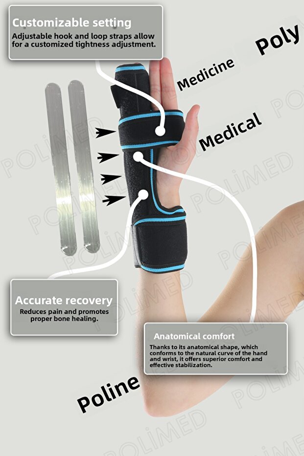 Boxing Fracture Hand Wrist Splint Fixator Stabilizer Support with Double Splint - 2