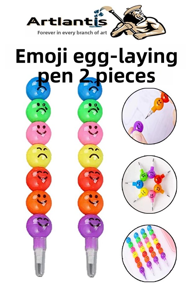 Emoji Egg-Laying Pencil 2 Pieces Fun Gift Pencil Smiling Face Pencil Karn