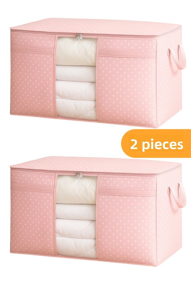 2 Pieces - Window Pillow Quilt Cover 75 X 40 X 40 cm - Pink Spotted