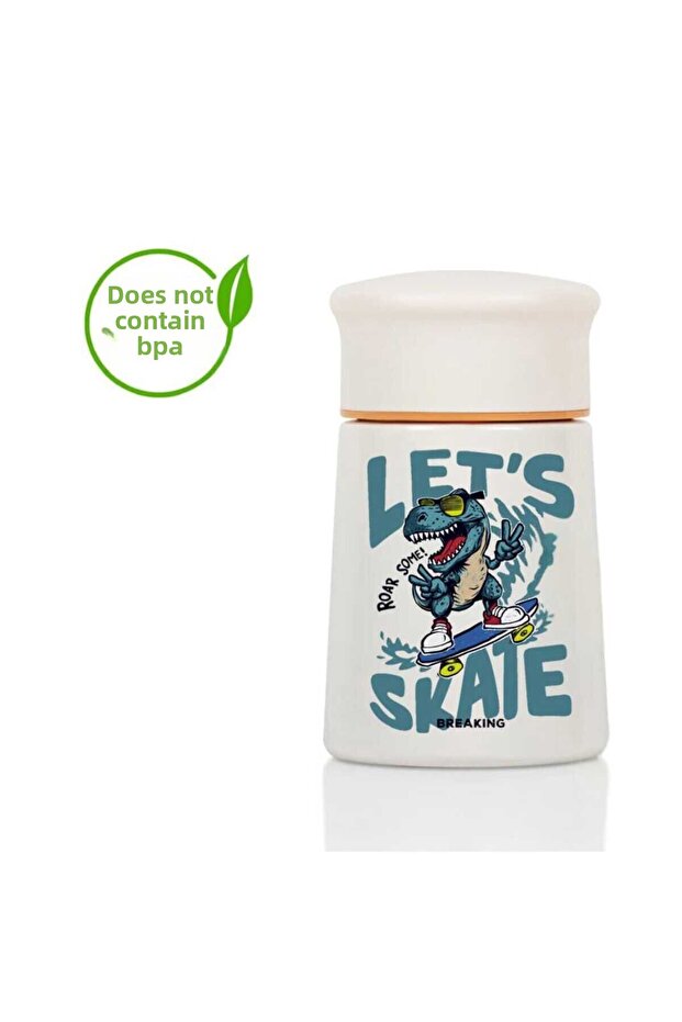 Patterned Dinosaur Thermos 280ml Baby Food Storage Thermos Stainless Steel Thermos