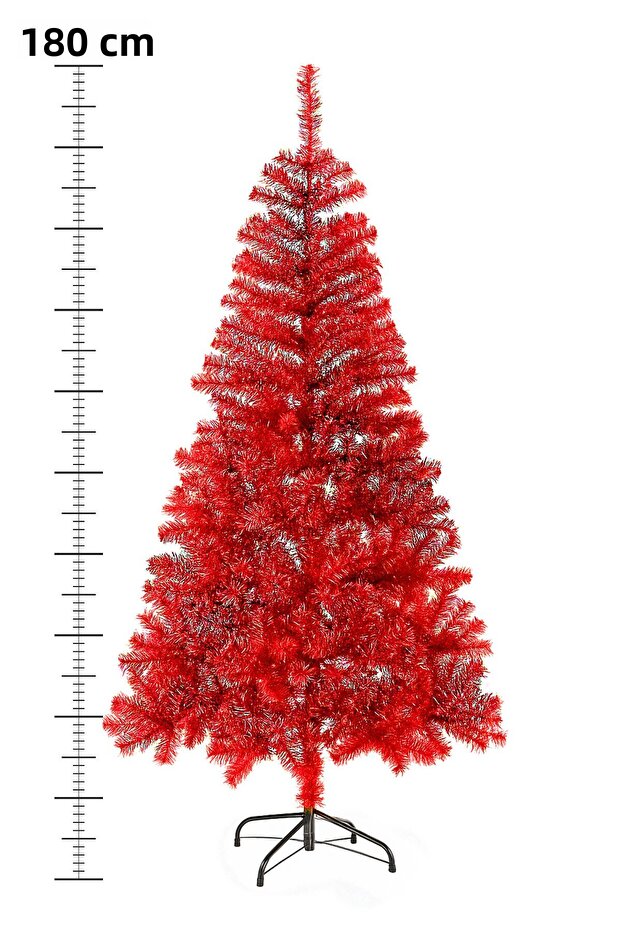 Premium Luxury Series 180 cm Silvery Red Christmas Pine Tree - 2