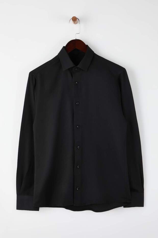 Siyah-Beyaz 2'li Takım Slim Fit Oxford Kolay Ütülenebilir Nefes Alan Erkek Gömlek TMNSS26GO00001 - 6