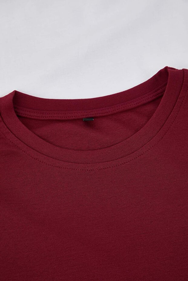 Wardrobe Essentials Bordo Fitted/Vücuda Oturan Fitilli Esnek Örme Alt-Üst Takım TBBAW26CP00010 - 4