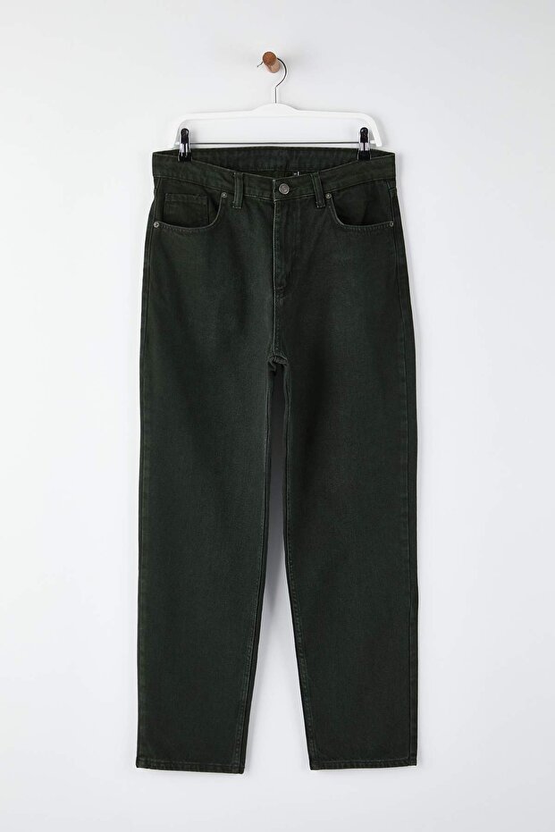 Haki Baggy Bol Kesim Jeans Kot PantolonTMNAW24JE00027 - 1