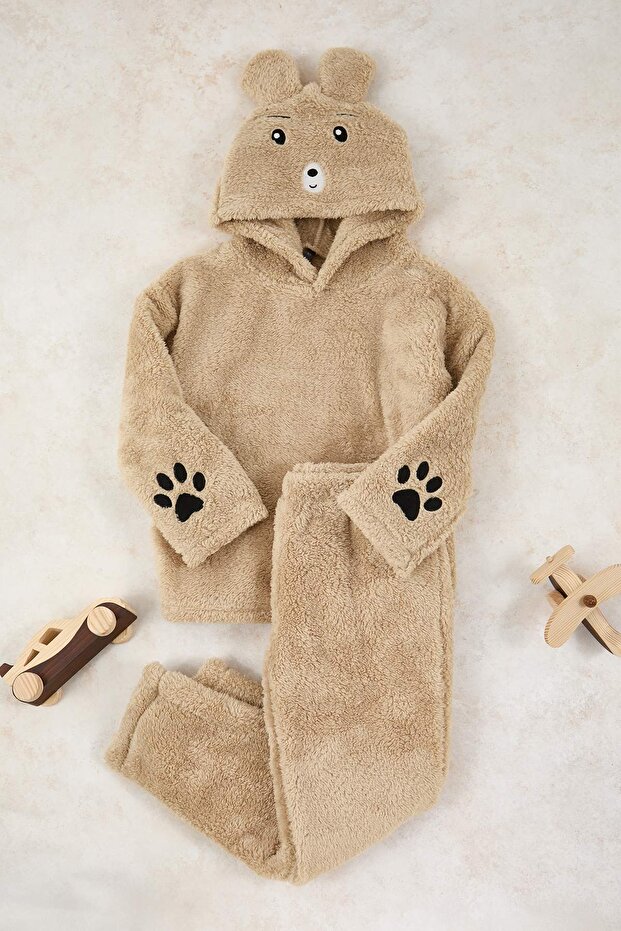 Bej Mini Me Örme Unisex Çocuk Pijama Takımı TKDAW26PT00015 - 2