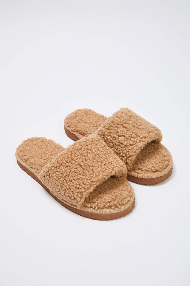 Camel Peluş Kadın Ev Terliği TAKAW26ER00020 - 4