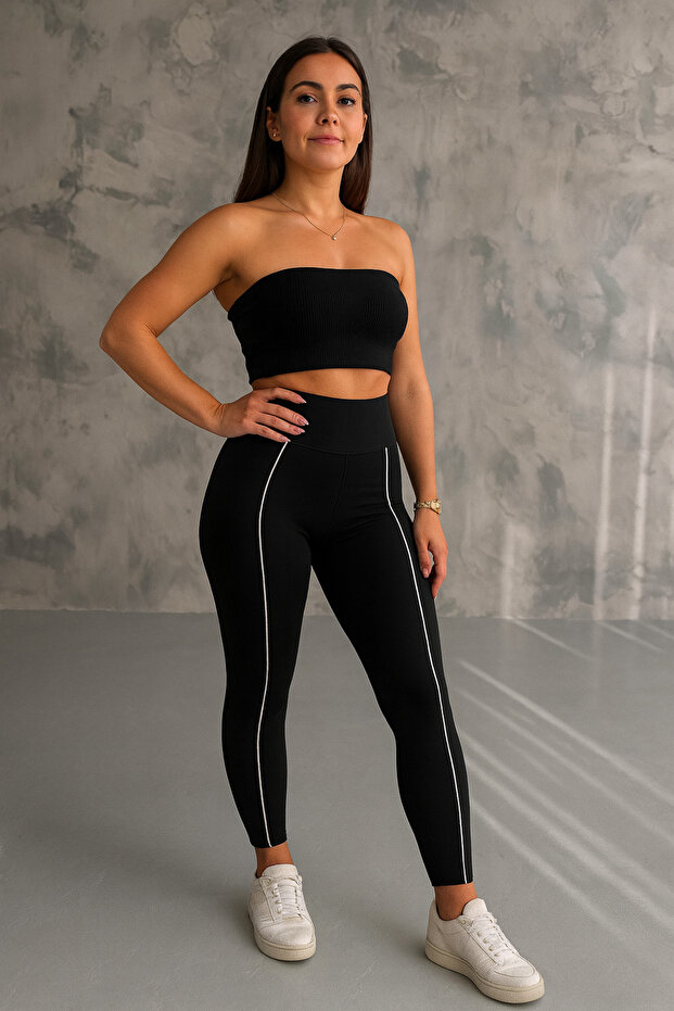 Biyeli Çelik Örme Toparlayıcı Tayt - 4