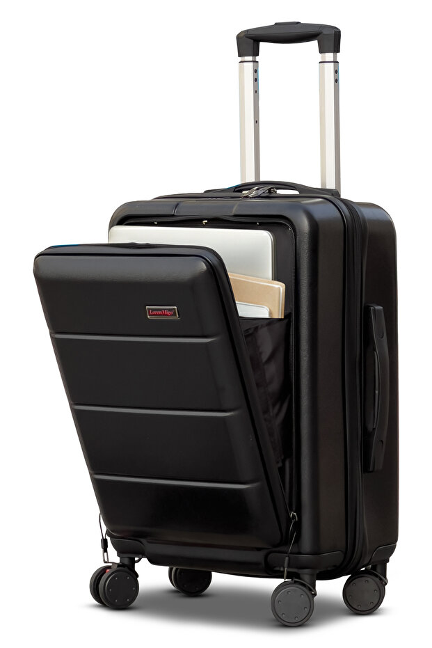 Front Open Hard shell ABS Carry-On Luggage, Lightweight, Laptop Compartment, Removable Wheels