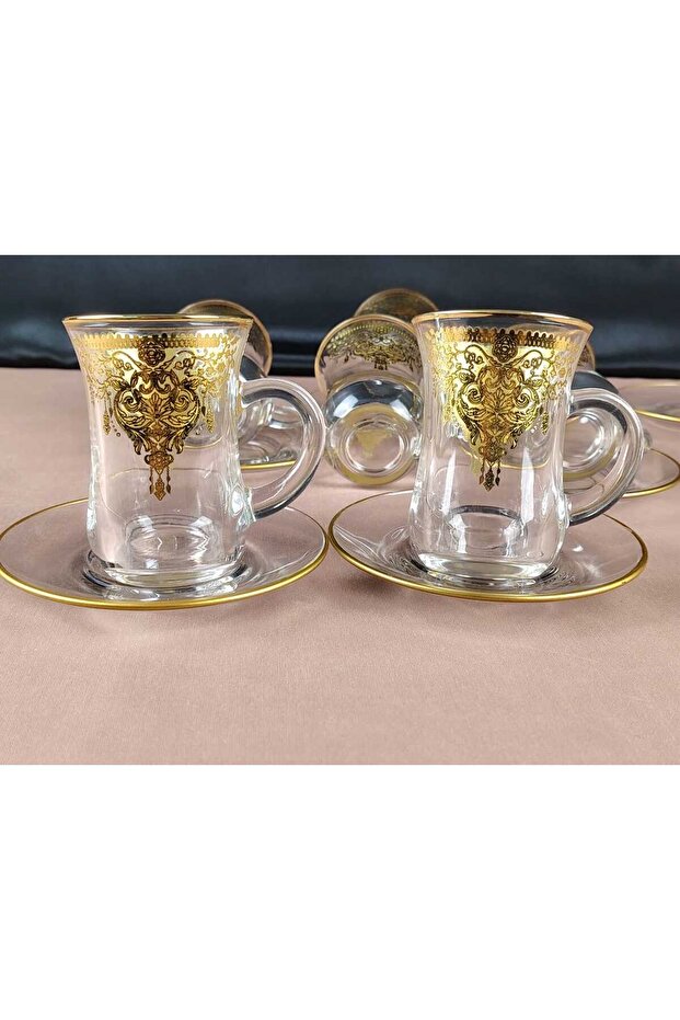 Gold Decal Tea Set 12 Pcs