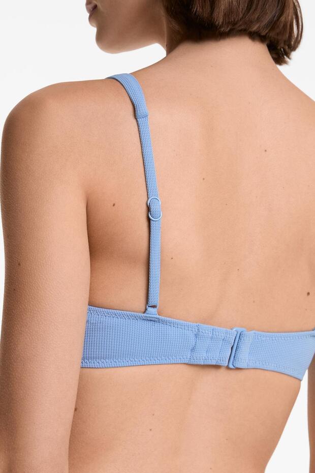 Çapraz pike halter bikini üstü - 4