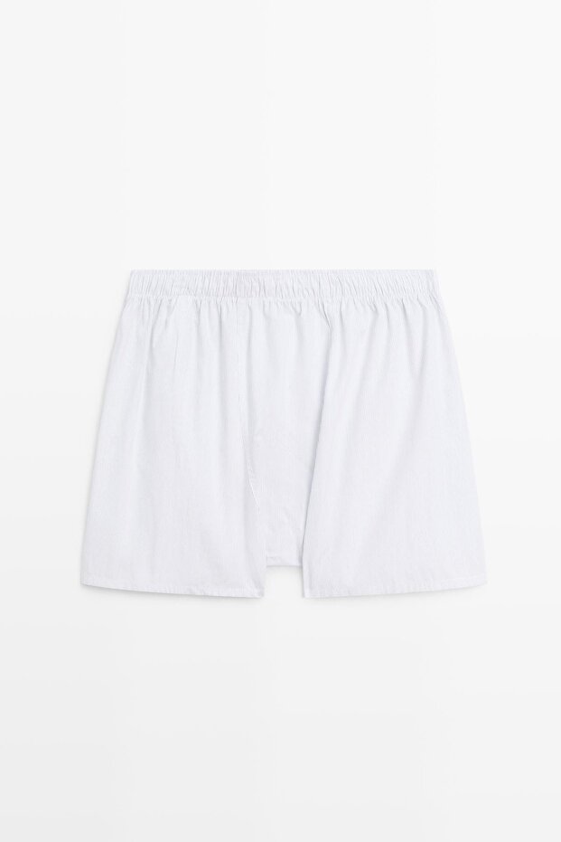 Çizgili %100 pamuklu boxer - 4