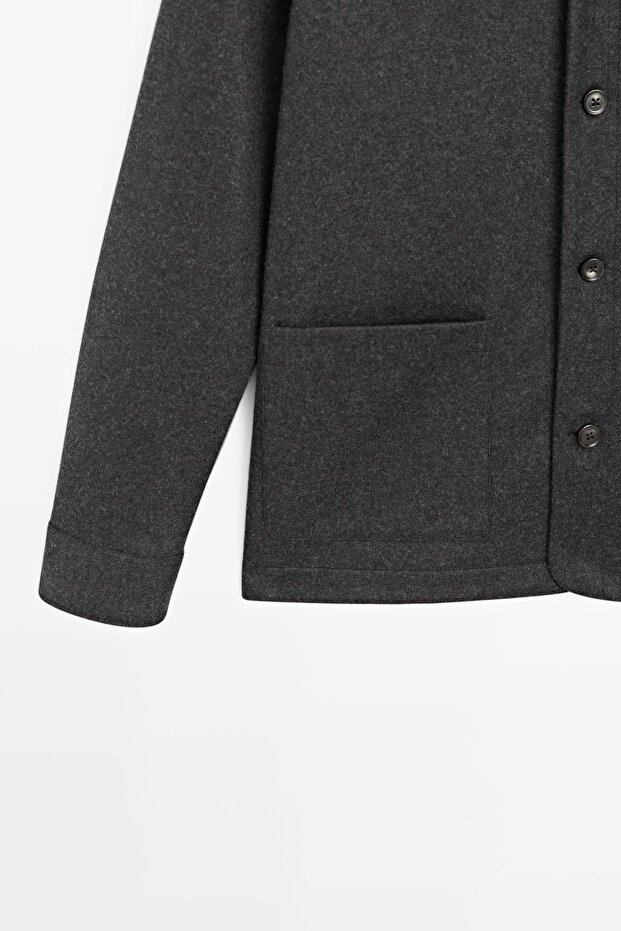 Overshirt with pockets, 100% wool - 7
