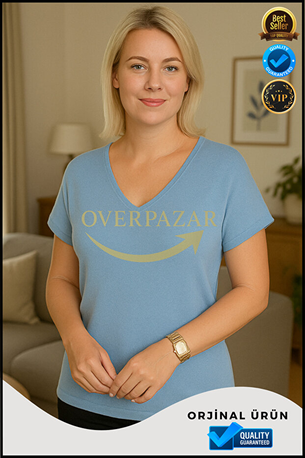 بلوزة مرسيريزد وبلوزة تونيك برقبة على شكل حرف V S/m L/xl بلوزة تونيك