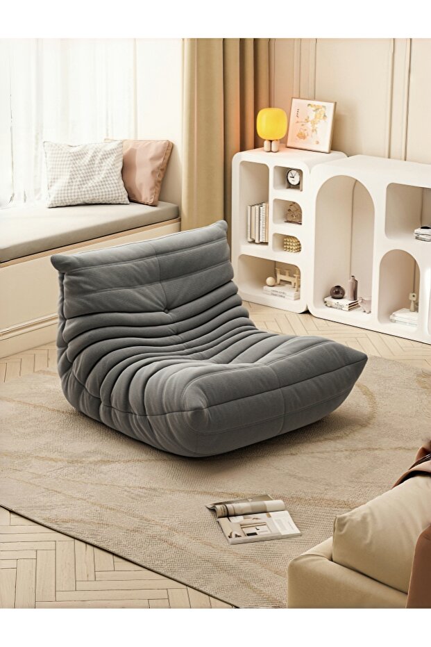 Single Sofa Chair, Floor Sofa Couch, Microfiber Lazy Sofa Chair for Living Room Accent Chair