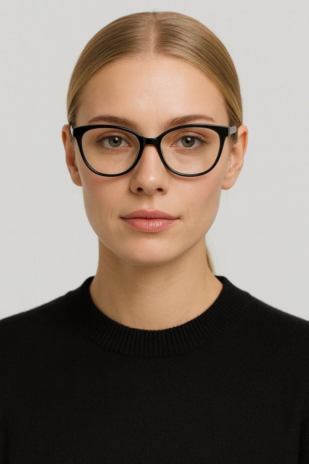 Cat Eye Black Blue Light Protection Transparent Women's Screen Glasses Uv400 Protection
