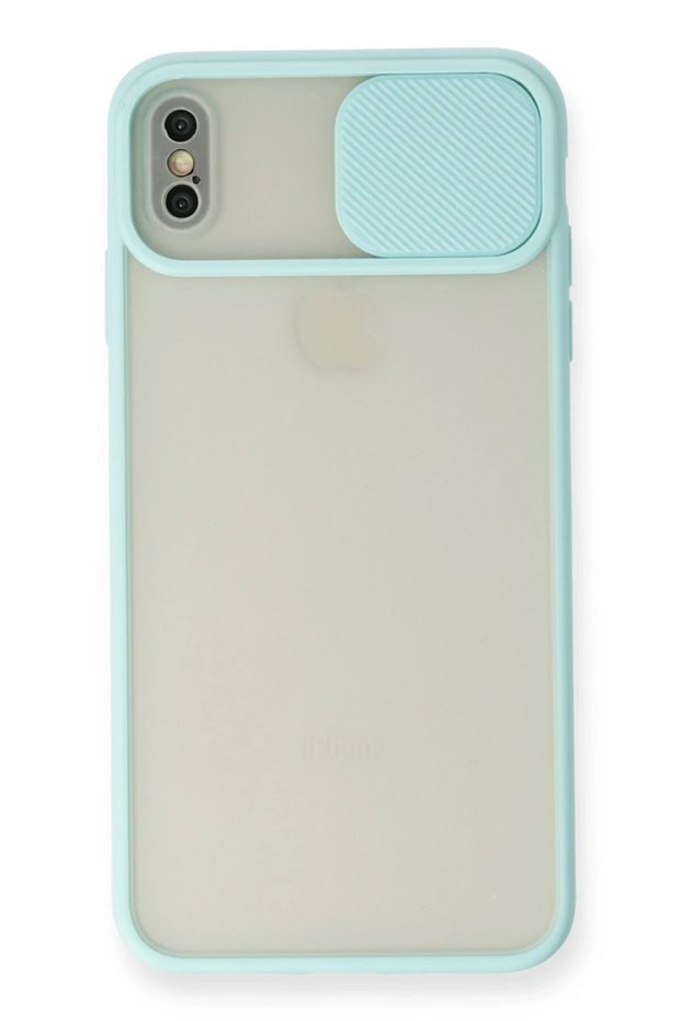 Rdbydn iPhone X Case Palm Frosted Camera Sliding Silicone (101029) - Turquoise