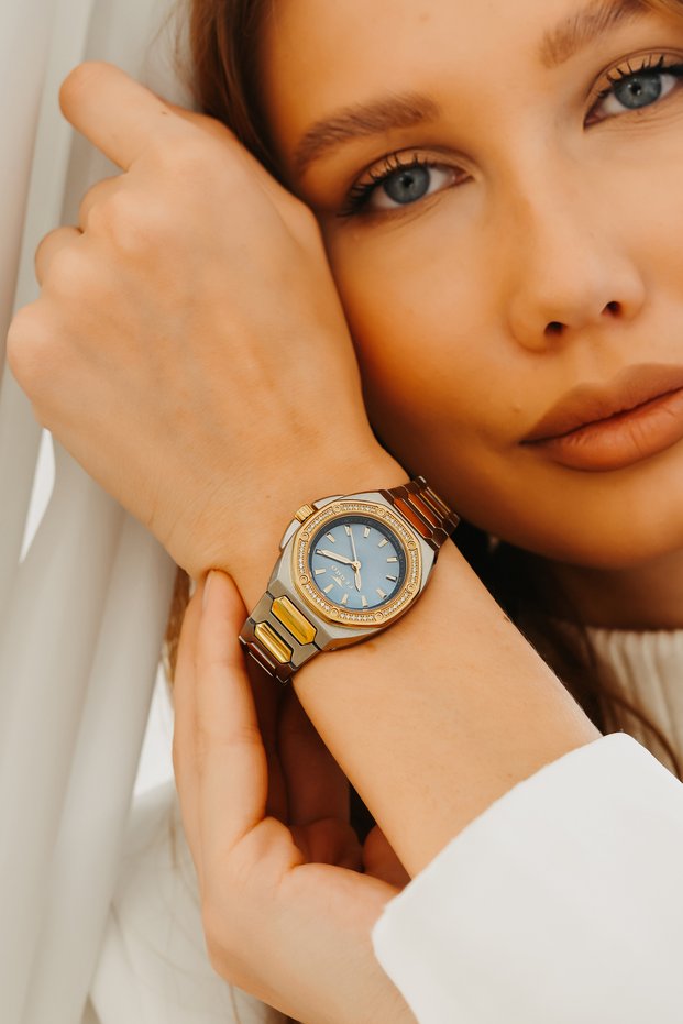 Yellow and Silver Steel Cord Women's Wristwatch Fl43026A-D3 3Atm Waterproof 2 Year Warranty