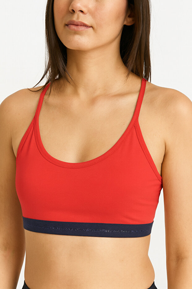 Basic Kadın Pamuklu Kırmızı Bralet - 1