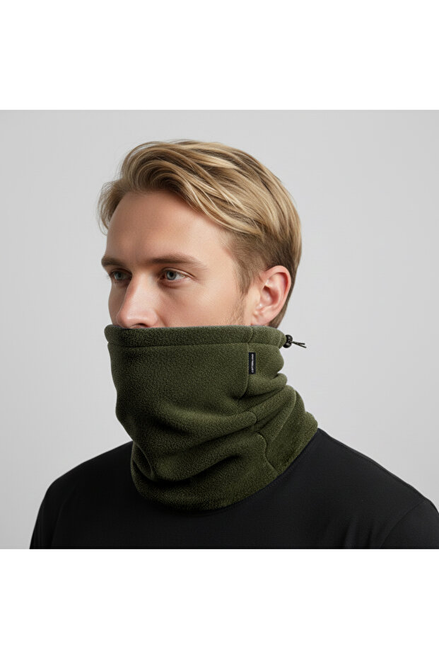 Unisex Igloo Thick Polar Fleece Neck Collar Khaki Green