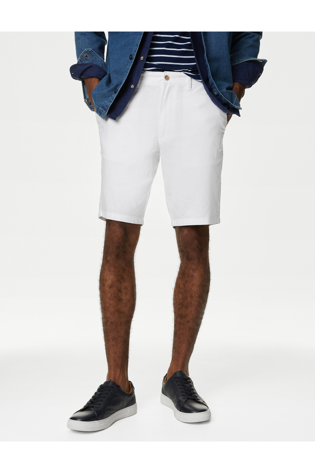 Regular Fit Keten Şort - 2