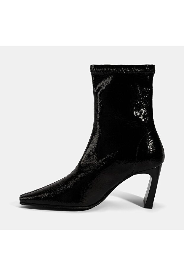 Kadın Siyah Kalın Topuklu Stretch Bot - 3