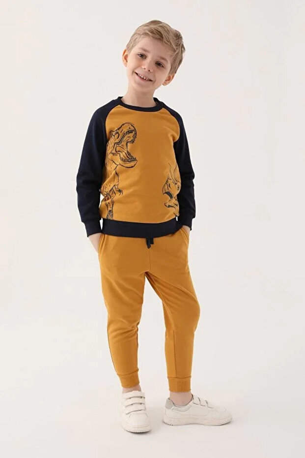 Animals Light Brown Boy Tracksuit Set - 4