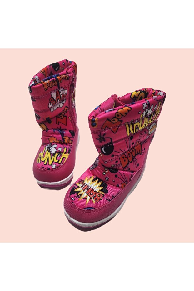 Poly Figürlü Kışlık Çocuk Kar Botu - 1