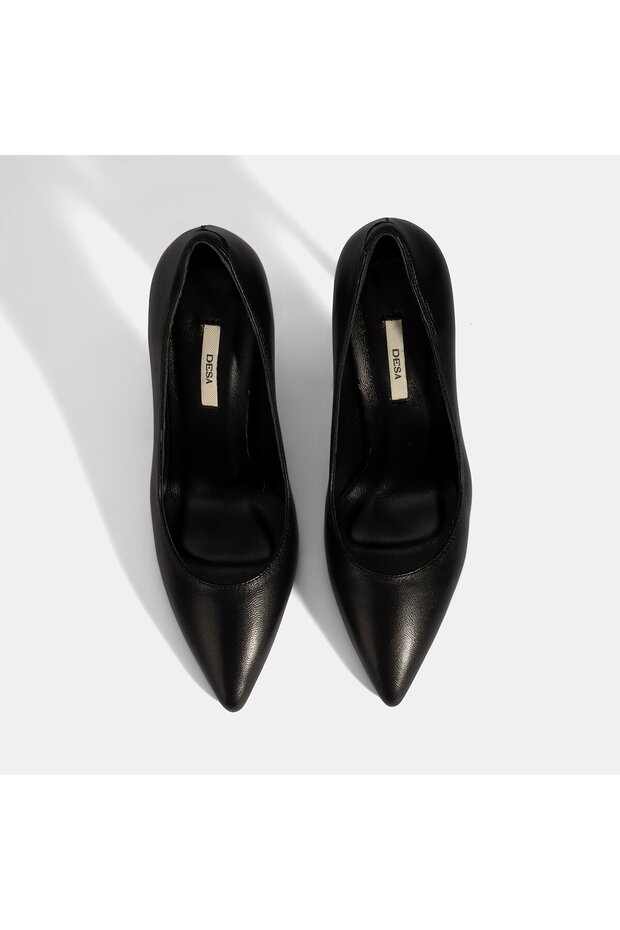 Kadın Siyah Deri Stiletto - 7