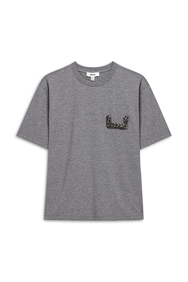 Aplikeli basic tişört - 3