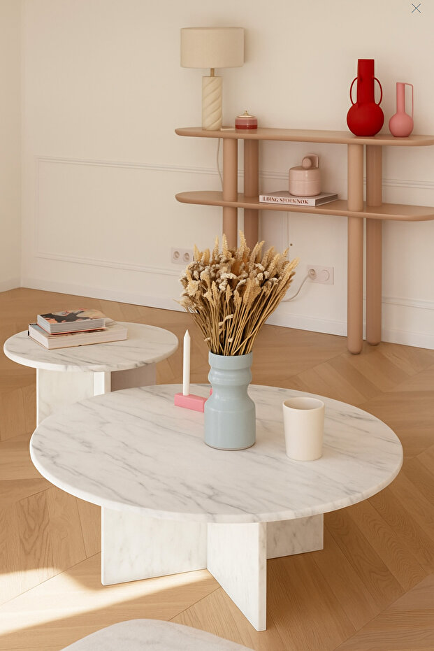 Pulsefire Beyaz İkili Orta Sehpa - 2