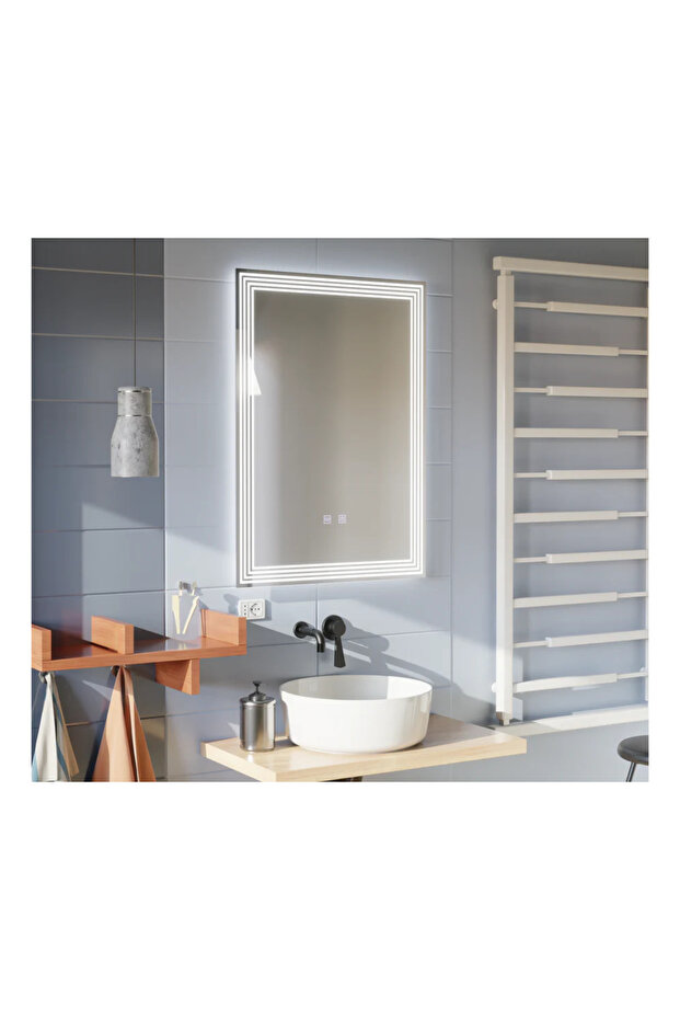 Rectangular LED Mirror with Defrost, 60x80cm, ADIS Basic Touch - 4
