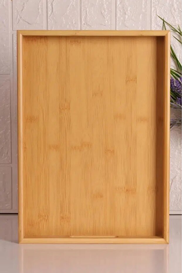 Marbella - Bambu Desenli Tepsi Orta - 1